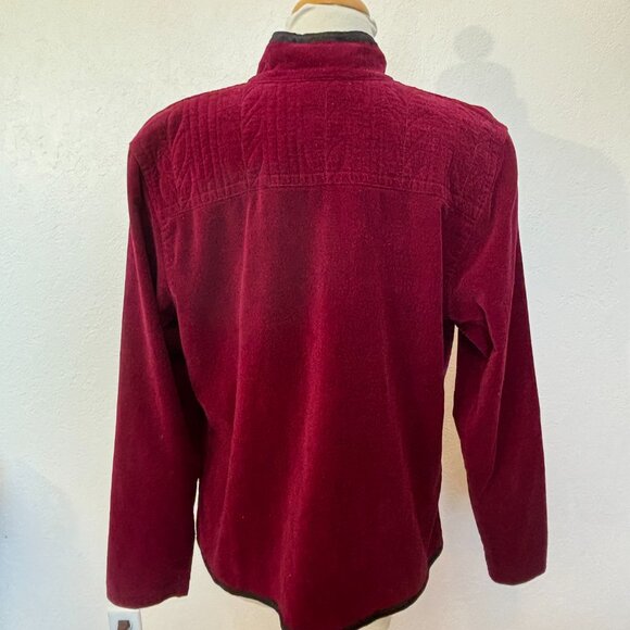 Tibetan Trader Red Velvet jacket SZ L fully lined with pockets 100% cotton - Picture 4 of 6